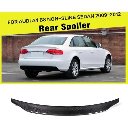Carbon Fiber Car Rear Trunk Wing Lip Spoiler Auto Car Boot Lip for Audi A4 B8 2009 - 2012