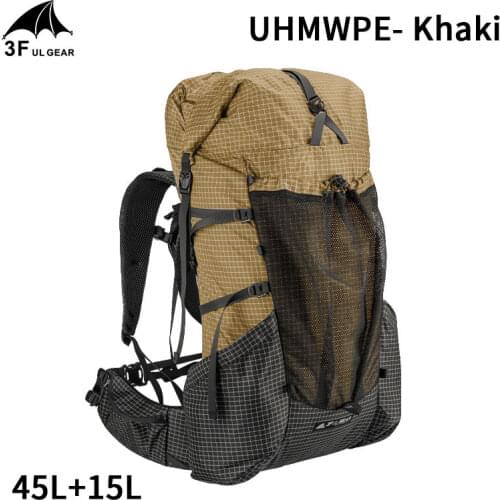 3F UL GEAR 45+10L YUE Camping Outdoor Ultralight Backpack Women/Men Sport Bag X-PAC Breathable Bag Rucksack Adjust System