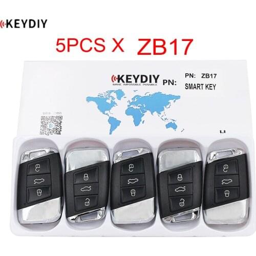 5PCS X KEYDIY Universal Smart Key ZB17 for KD-X2 KD900 Car Key Remote Replacement Fit More than 2000 Models