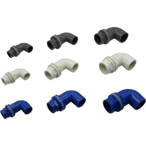 PVC 20mm 25mm 32mm 90 Degree Thickened Elbow Connectors Fish Tank Outlet Aquarium Water Inlet Joint Drainage Connection Adapter