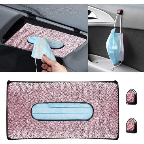 Bling Bling Car Tissue Holder Boat Napkin Box Crystals Masks Mask Hanger
