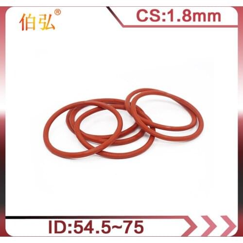 1PC/lot Red Silicon O-Ring Silicone/VMQ 1.8mm Thickness ID54.5/75mm Rubber O-Ring Seal Gasket Rings Washer