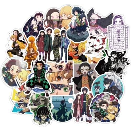 10/30/50PCS Japanese Manga Anime Demon Slayer Cartoon Graffiti Fridge Luggage Laptop Helmet Decoration Sticker Wholesale
