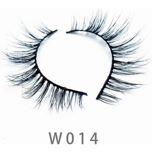 10mm W14 3D Handmade Real Mink Strip Lashes False Eyelashes Dramatic Volume Eyelash Extension Beauty Makeup Tools