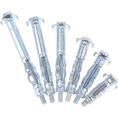 10PCS M4 Hollow Wall Metal Anchor Kit Plasterboard Drywall Cavity Plug Dowel for Ceiling Expansion Screws Gypsum Board Holes