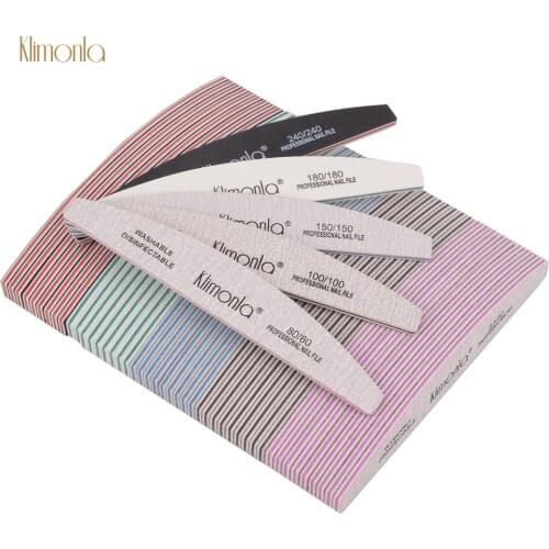 10Pcs nail Half Moon nailfile 80/100/150/240 Grit Nail Tools Set Double Side Of The Nail File Buffer Lime Ongle Professional