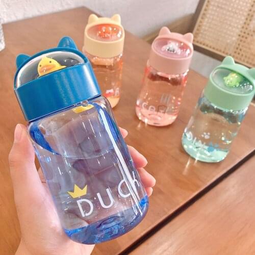 330ml Cute Cartoon Animal Duck Drink Water Bottle Cup Plastic for Baby Kids Children Student Boy Girl Creative Gift Wholesale