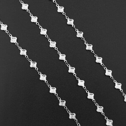 5.5*10mm Stainless Steel Link Chains Findings Metal NO Fade Plum Flower DIY Jewelry Bracelet Bags Necklace Making Wholesale