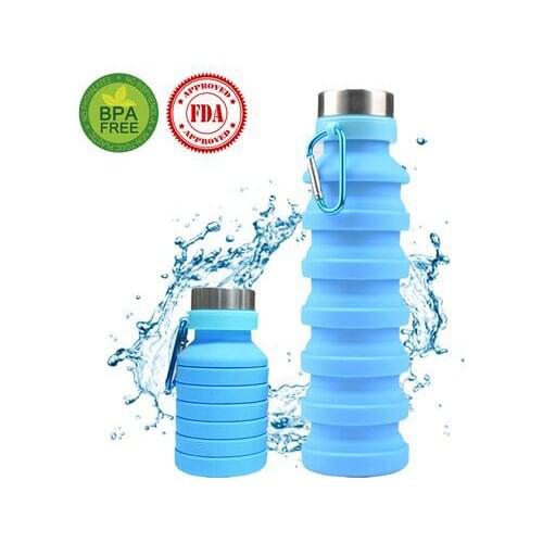 550ml Creative Telescopic Travel Portable Water Cup Outdoor Sports Silicone Foldable Water Bottle