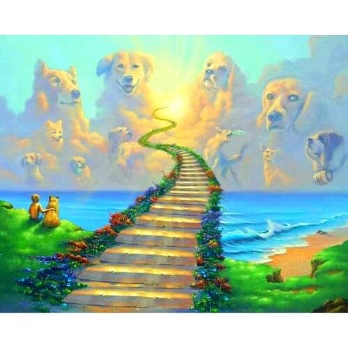 Full Square/Round Drill 5D DIY Diamond Painting "heaven dogs" 3D Embroidery Cross Stitch 5D Rhinestone Home Decor gift