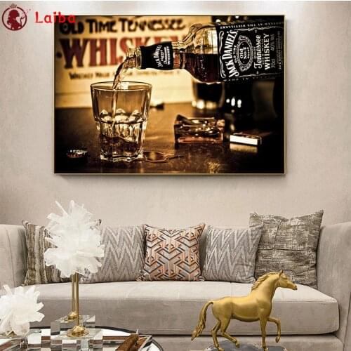 Diamond Embroidery Restaurant bar theme, spirits, wine glasses 5D DIY Diamond Painting Diamond Mosaic needlework live decor