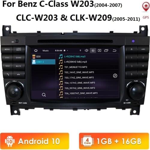 Android 10 Car Stereo DVD Player 2 Din Head Unit GPS Navigation for Mercedes Benz C-Class W203 CLC Class CLC W203 CLK Class W209
