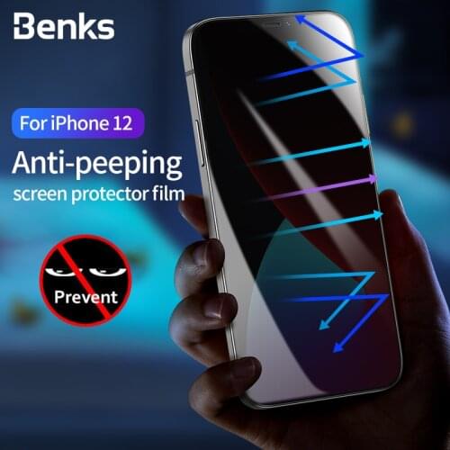 Benks VPRO Anti-Peeping Film For iPhone 12 Mini Pro Max Full Cover Tempered Glass 28 Degree Anti-Glare Privacy Screen Protector