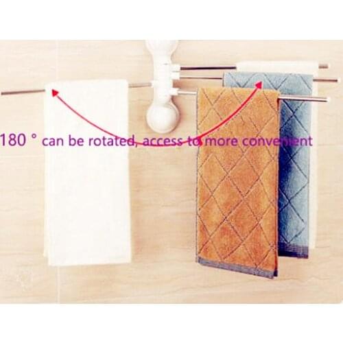 Free Punch 180 degree rotated Four-bar towel Shelf Holder Batheroom Organizer Wall-mounted Super Suction Batheroom Accessory
