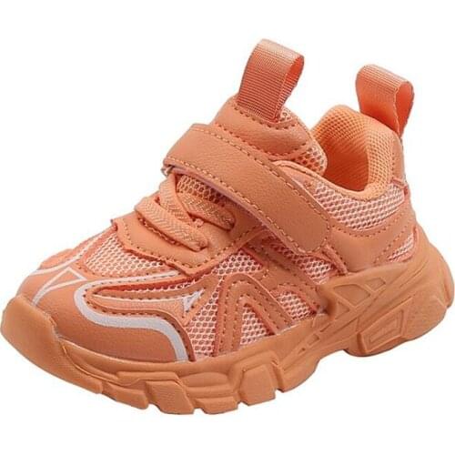 Children Kids Mesh Breathable Fluorescent Green Orange Sneakers For Boys Girls Hip Hop Dance Sneakers Sports Running Shoes New