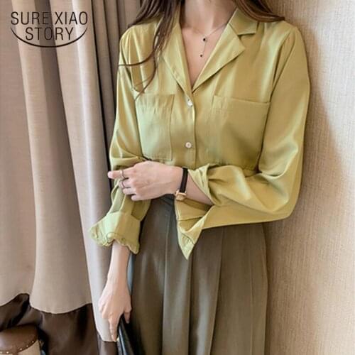 Elegant Women Clothes Blusas Mujer Women White Shirt Notched 2021 New Korean Loose Female Blouse Long-sleeved Shirt 7109 50