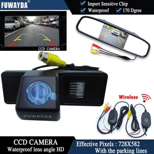 FUWAYDA Wireless Color CCD Chip Car RearView Camera for Mercedes Benz Vito / Mercedes Benz Viano+4.3Inch rearview Mirror Monitor
