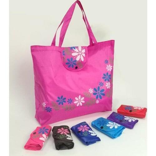 Classics Women Foldable Handbag Large Capacity Casual Floral Oxford Cloth Environmental Dark buckle Shopping Bag 7color