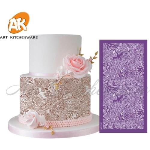 Classic Hok Mesh Stencil Lace Cake Stencil Wedding Cake Decorating Tools Soft Fabric Stencils for Fondant Cake Mold Bakery