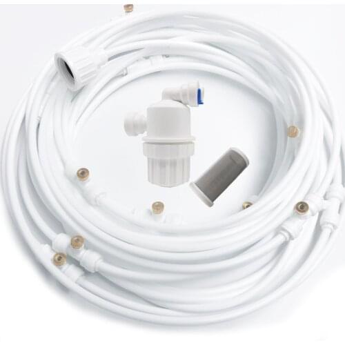 Heman Portable Patio Misting Cooling System Kit with Filter for Greenhouse Garden Super Heat Cooling System