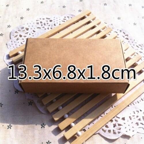 50pcs 13.3x6.8x1.8cm Kraft Paper Box Wedding Gift Packaging Box For Candy Jewelry Handmade Soap Bakery Cake Cookie Chocolate Box