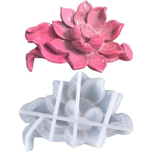 Creative Lotus Switch Wall Sticker Decoration Epoxy Resin Mold Flower Ornaments Silicone Mould DIY Crafts Casting Tools