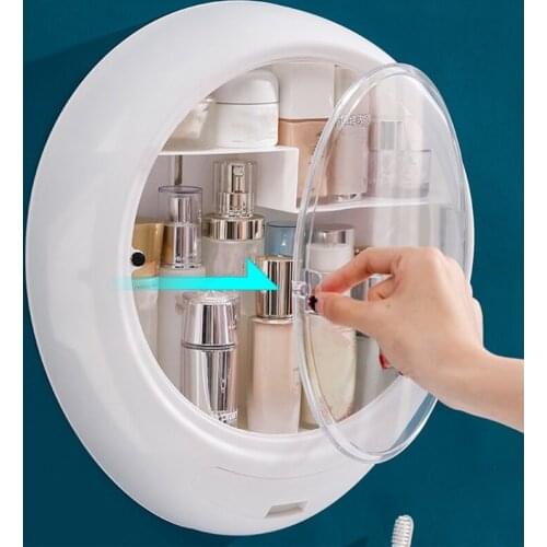 MLGB Wall Mounted Makeup Organizer Clear Cosmetic Storage Organizer Box Makeup Display Box Skincare Display Case