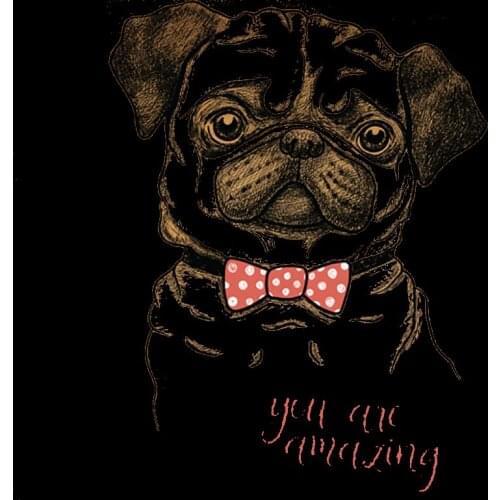 Fashion Bow Dog Decal Cartoon Bulldog Patches DIY Heat Transfer Iron-on Patches For T-shirt A-level Washable Stickers