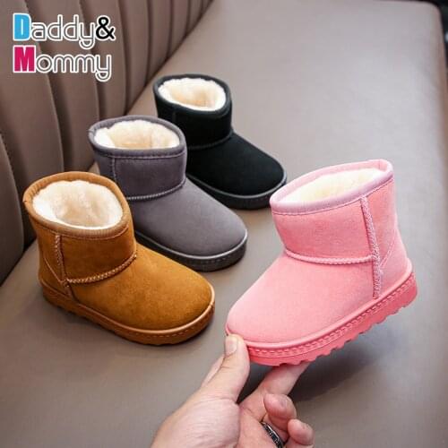 Fashion Kids Winter Snow Boots Children Boys Warm Plush Girls Casual Shoes Brand Non-Slip Martin Boots Toddler Shoes Size 23-36