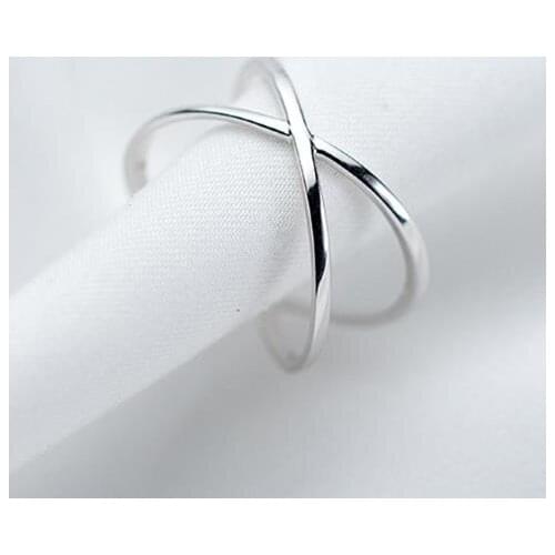 Trendy Simple Cross Rings For Women Lover Engagement Wedding Open Geometric Finger Rings Punk Jewelry