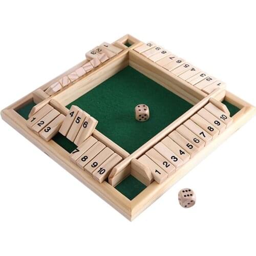 4 Sided 10 Numbers Shut The Box Board Game for Kids and Adults Birthday Drinking Prop KTV Pub Bar Party Board Game