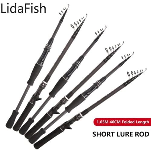 Lidafish 2021 New 1.6m 1.8m 2.1m 2.4m 2.7m 3.0m Carbon Telescopic Fishing Rod Portable Travel Casting Spinning Rod Tackle