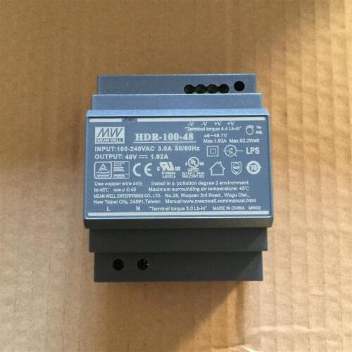 Original Mean Well HDR-100-48 meanwell 48V DC 1.92A 92.2W Ultra Slim Step Shape DIN Rail Power Supply
