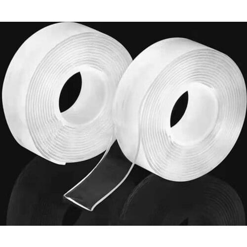 Thickness 2mm Transparent Double Sided Tape Nano Self-Adhesive Tape No Trace Reusable Tape Glue Sticker for Car Kitchen Bathroom
