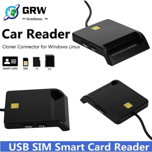 USB SIM Smart Card Reader For Bank Card IC/ID EMV SD TF MMC Cardreaders USB-CCID ISO 7816 for Windows 7 8 10 Linux OS