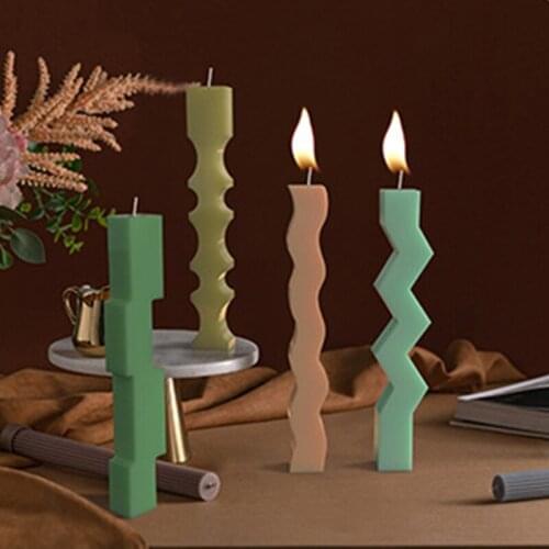 3D Silicone Resin Molds Silicone Casting Resin Molds Wavy Bar Candle Casting Resin Molds for DIY Resin Craft Jewelry