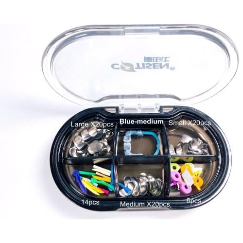 Blue Medium Set Dental COTISEN Sectional Matricx System With Wedges/U Shape Froceps Super Good Quality