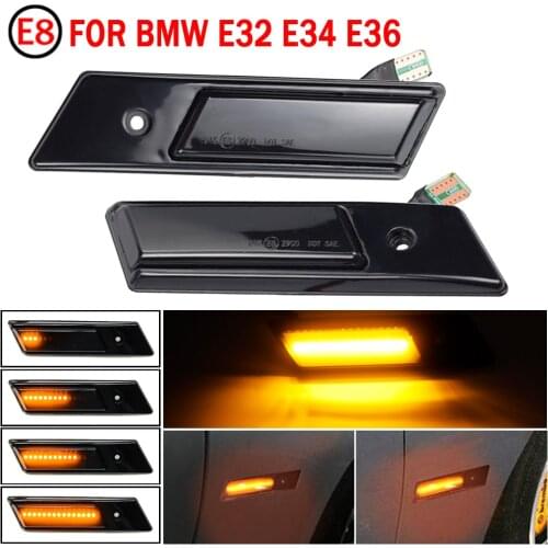 2pcs Dynamic Led Side Marker Turn Signal Light Sequential Blinker Lamp For BMW E32 E34 E36 1990-1996 M3 3 5 7 Series