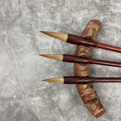 Fine fine fine fine sandalwood large middle and small regular script pure wolf hair brush set writing brush high-grade adult