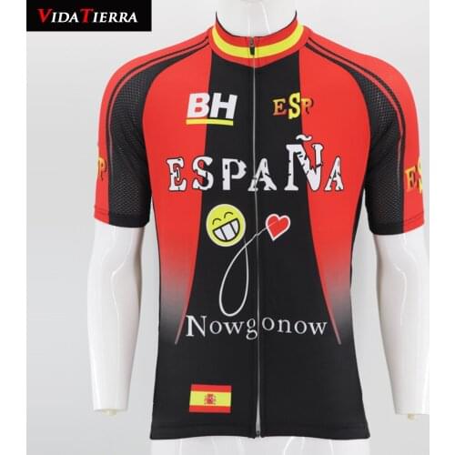 VIDATIERRA man 2019 red black cycling jersey pro racing team ESPANA pro team Clothing Cartoon Clothing Maillot ciclismo classic