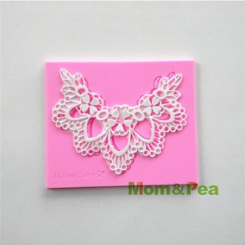 Mom&Pea 0530 Free Shipping Swag Shaped Silicone Lace Mold Cake Decoration Fondant Cake 3D Mold Food Grade Silicone Mould