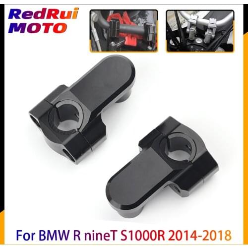 1 pair 28mm Motorcycle CNC Aluminum Accessories Handlebar Fat Bar Mount Clamps Risers For BMW R nineT 2014-2018 S1000R 2013-2018