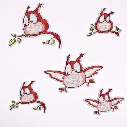 1Pc New Owl Bird Embroidered Patches for Clothing Iron on Applique Stripes Clothes Jean Animal Bird Motif Sewing Accessories