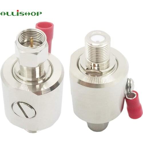 1 pcs Lightning Arrestor F Male to F Female DC-3GHz 75 ohm Cellular 2G 3G 4G LTE CATV Satellite with 90V Gas Tube Surge Arrester