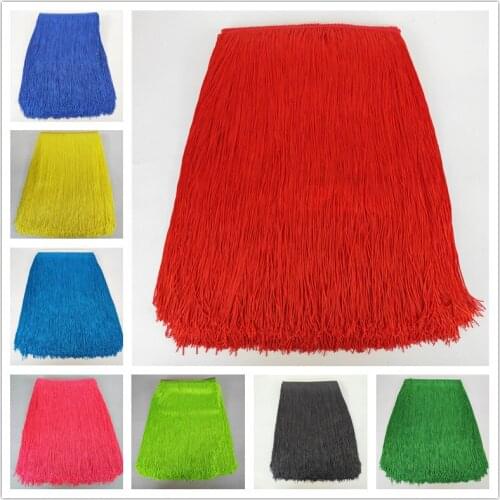 10 metros 50CM Long Lace Fringe Trim Polyester Tassel Fringe Trimming Diy Latin Dress Stage Clothe Accessories Lace Ribbon