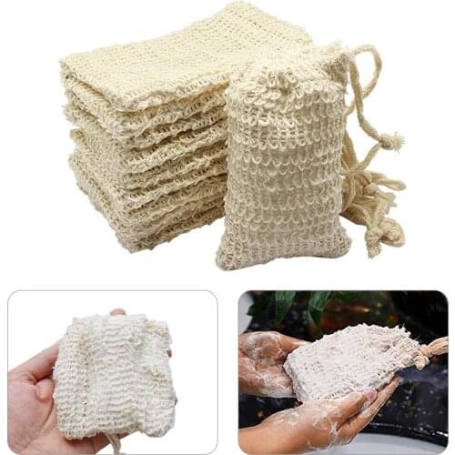 10Pcs/Lot Soap Bag Shower Foaming Easy Bubble Soap Holder Blister Ramie Mesh Soap Storage Net Bags Bath Scraps Body Foam Maker