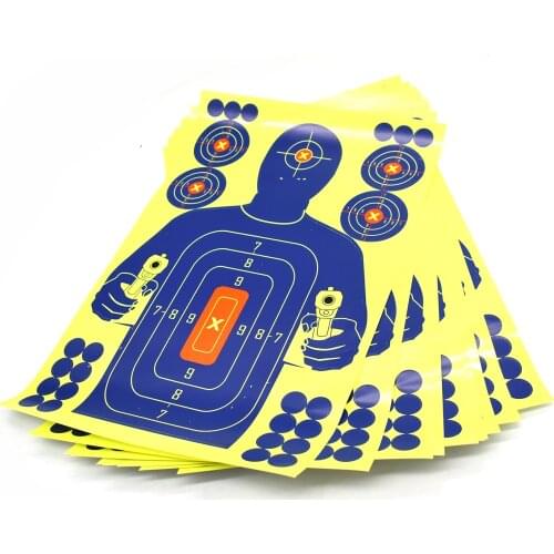 10pcs Splatterburst Targets 12 x 18 inch Silhouette Shooting Target Shots Burst Bright Fluorescent Yellow Upon Impact Gun/Rifle