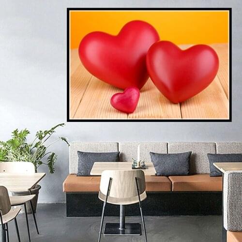150x100cm Non-woven Decorative Painting Heart-shaped Art Picture Wall Hanging Painting for Living Room Home Room Office Poster