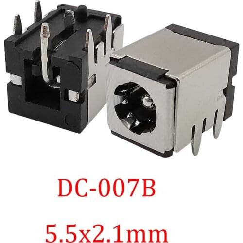 2/5/10Pcs DC-007B 5.5x2.1mm DC Connector DC-007B 5.5*2.1mm DC Power Supply Female Jack Charging Socket Adapter With Iron Bracket