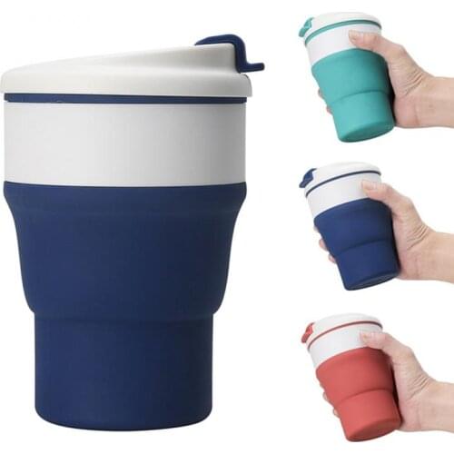 500ml Food Grade Silicone Non-toxic Compressed Soft Cup Outdoor Travel Mouthwash Portable Hotel Cup Creative Folding Coffee Cup